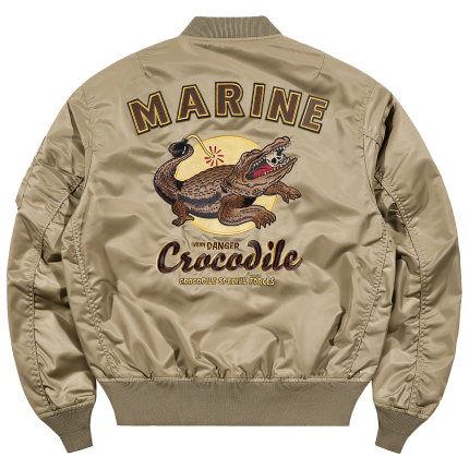 VIP美式复古飞行员夹克男2026新款宽松鳄鱼刺绣徽章棒球服外套潮