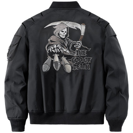 VIP秋季飞行夹克男机能风工装外套大码宽松国潮刺绣棒球服设计感