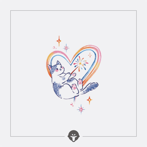 再变纹身贴守望猫彩色可爱少女