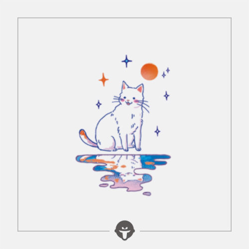 再变 水镜喵彩色纹身贴纸女卡通可爱少女彩绘猫咪高级感防水锁骨