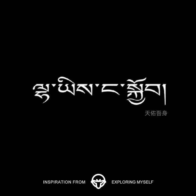 再变 天佑吾身小众文字藏文防水防汗保持久草本纹身贴高级感锁骨