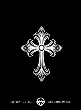 再变 克罗十字架草本个性男女防水持久潮酷纹身贴手腕保持久果汁