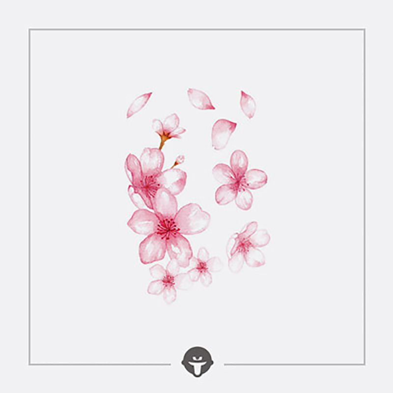 再变纹身贴风吹樱花花防水持久