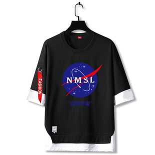 孙笑川nmsl周边自闭宇宙儒雅随和新津暴徒短袖t恤衫男五分袖衣服