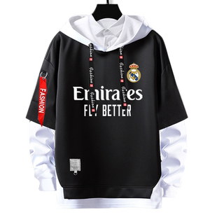 皇马新款队服2021赛季球衣服本泽马阿扎尔连帽卫衣男女外套带帽衫