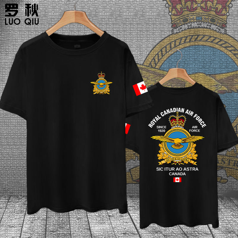满38元减10元 Canada加拿大海军陆军空军部队特种兵短袖t恤衫男5五分袖中袖衣服