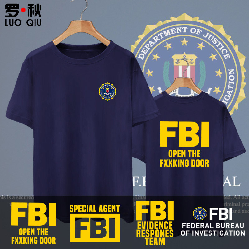 美联邦调查局fbi特工探员电影电视剧周边t恤衫短袖男女纯棉上衣服