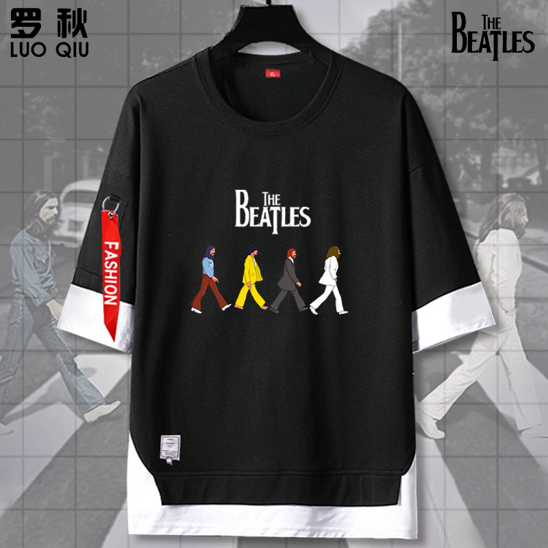 披头士beatles短袖五分袖