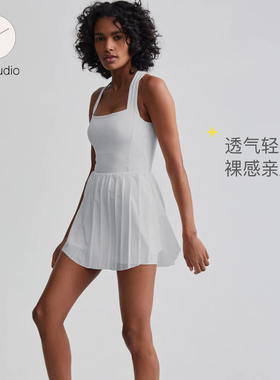 Fit2Studio现货正品｜Varley交叉露背修身防走光现身运动网球裙