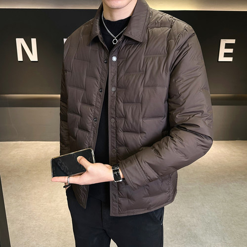 羽绒服男衬衫式冬季轻薄保暖
