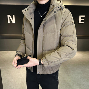 羽绒服男冬季可拆卸连帽2026新款轻薄修身短款高级感保暖冬装外套