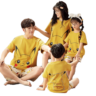 亲子纯棉睡衣蓝魅狼纯棉短袖情侣