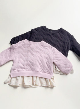 日单尾货80-100婴童女宝宝秋冬夹棉套头上衣保暖faire la bise