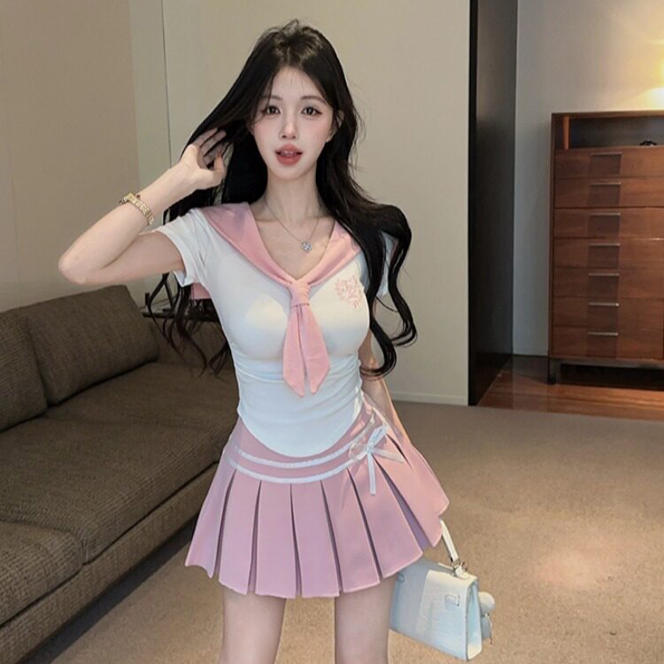 韩国女团直播服装足球拉拉队服学校舞蹈演出服学生运动会表演服夏