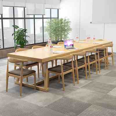 北欧实木客厅大长书桌家用长方形桌子长条办公工作桌学习桌子