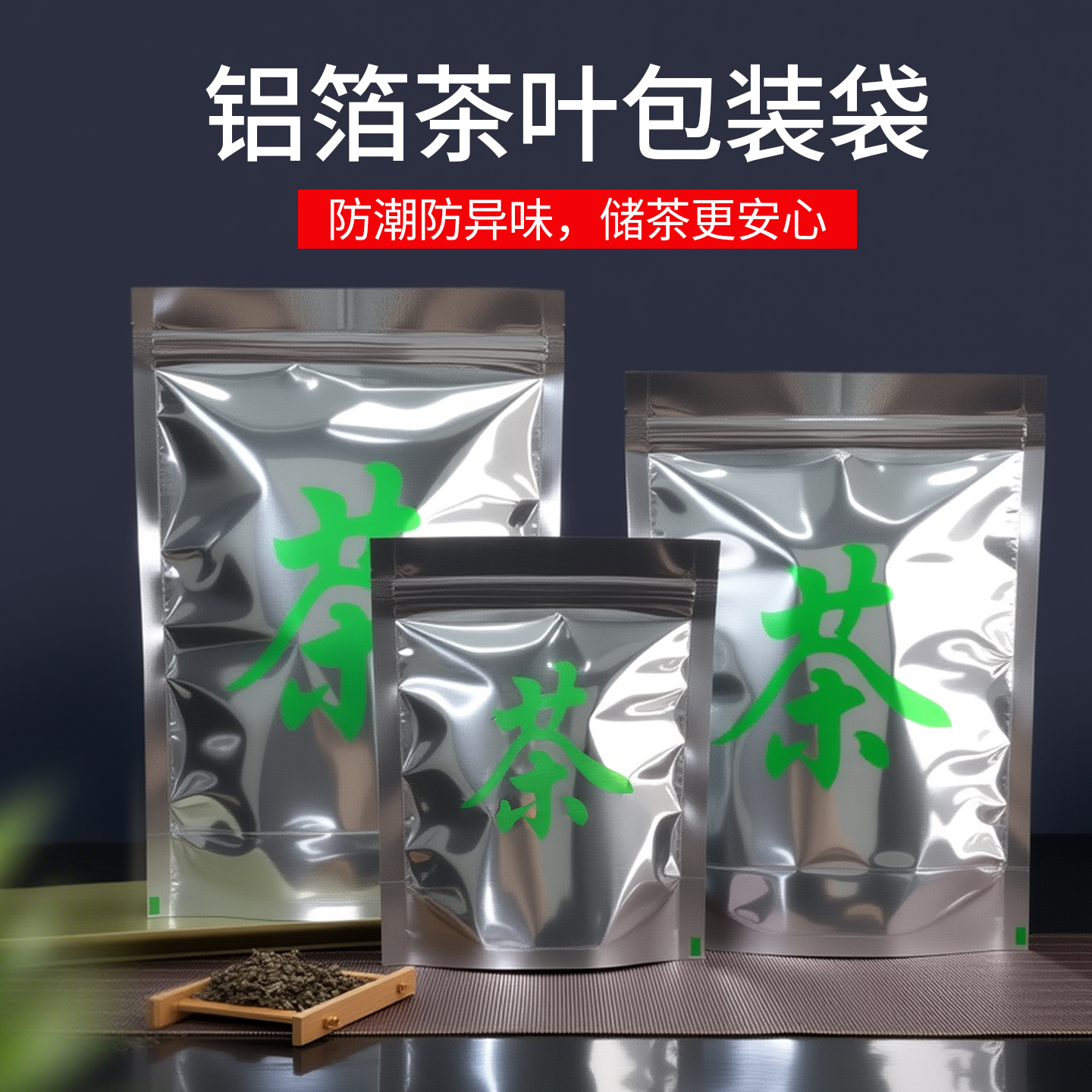 绿茶包装袋茶字一斤十斤自封袋