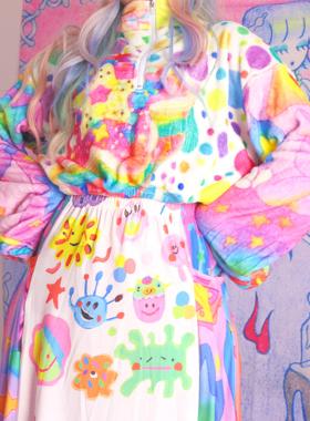 彩虹细胞/LEERROO原创设计可爱毛绒外套秋冬保暖加厚立领上衣