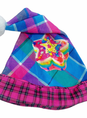 Leerroo 圣诞 快乐原创设计卡通毛绒圣诞帽可爱y2k个性休闲弹力帽