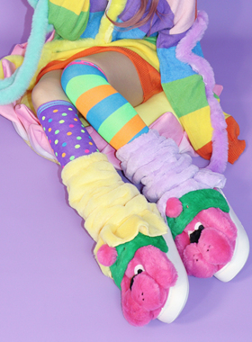 霓虹堆堆袜 Leerroo 2025新款秋冬 保暖中筒袜女袜子腿套