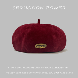 2024新款帽子女秋冬天时尚百搭显脸小八角帽复古时尚丝绒贝雷帽潮