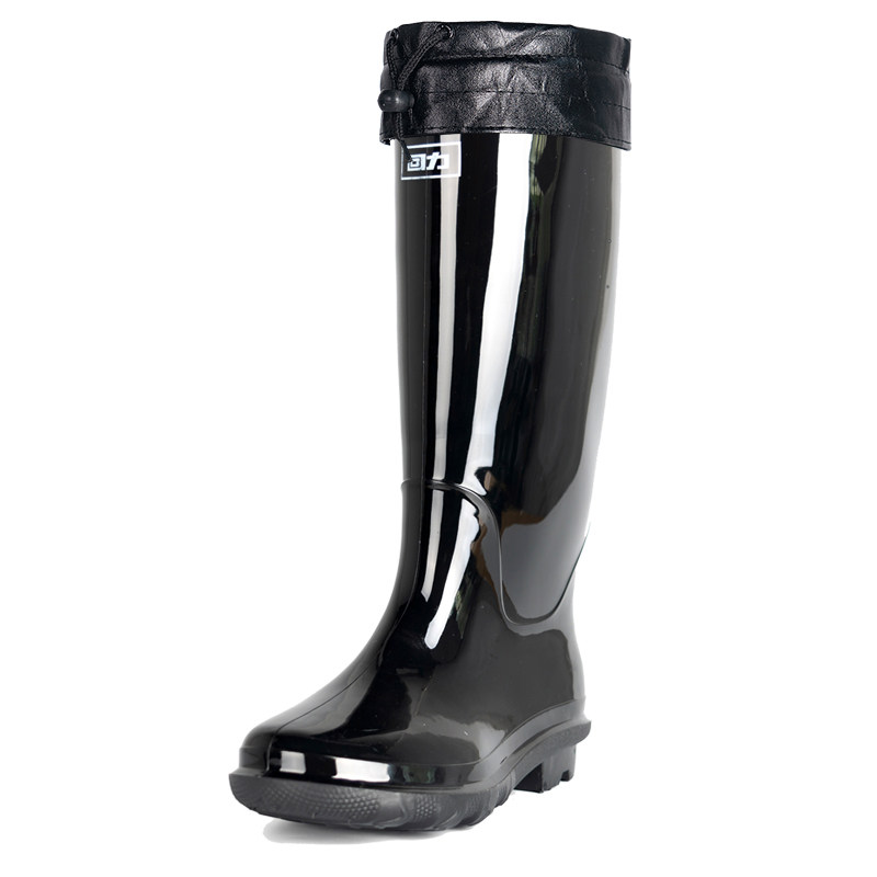 WINTER THICK HIGH BOOTS RAIN BOOTS MEN PLUS COTTON NON-SLIP RAIN BOOTS FEMALE SHORT BARREL RUBBER SHOES WATERPROOF SHOE COVER IN THE TUBE PLUS VELVET SHOES
