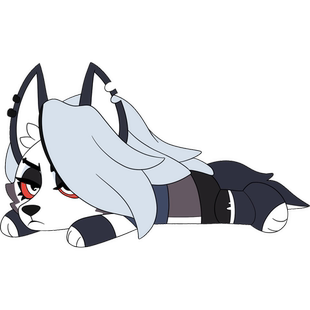 顺丰官周现货Gumo Loona 41cm极恶老大毛绒玩偶RR Helluva Boss