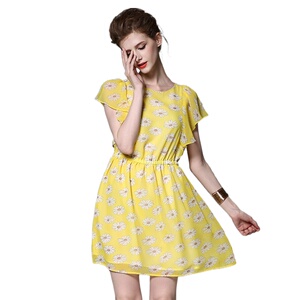奈昕个性化私人定制 94938 new dress甜美森女名媛气质收腰菊花图