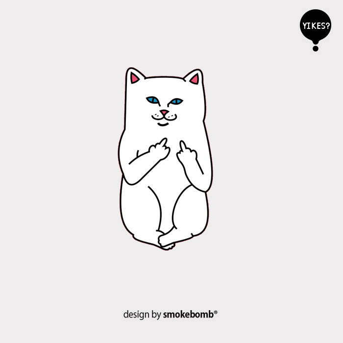 smokebomblab kids 儿童创意纹身贴纸 贱猫竖中指