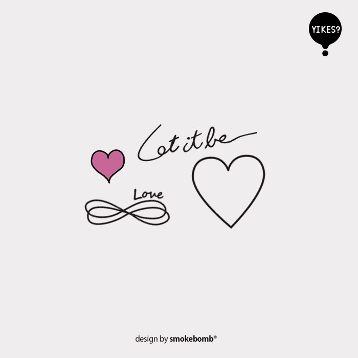 smokebomblab kids 爱心 少女 love组合 手指帖 创意防水纹身贴纸