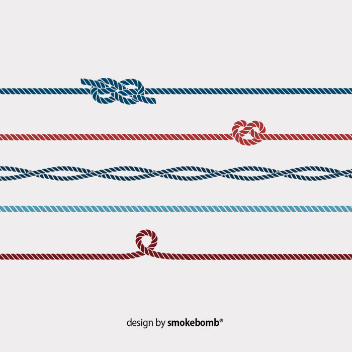 smokebomblab儿童创意防水纹身贴纸 草绳 绳索 绳结 手绳 5根组合