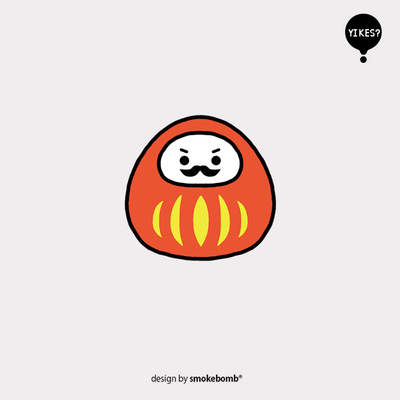 smokebomblab kids 日本民俗 达摩 祈福 创意纹身贴