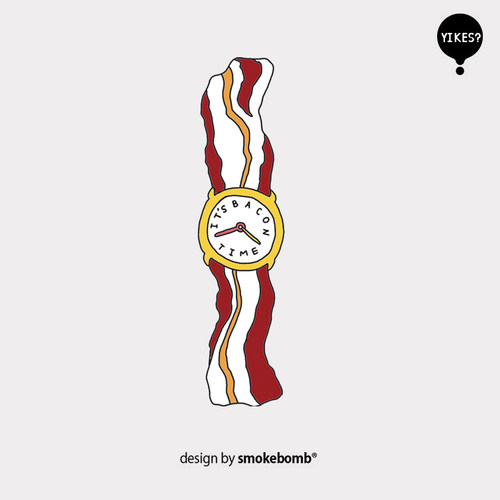 smokebomblab kids 儿童创意防水纹身贴纸 培根手表