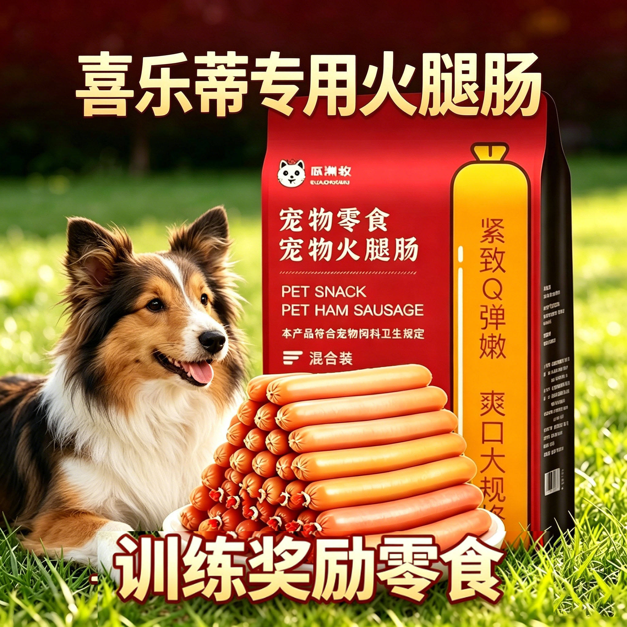 喜乐蒂专用狗狗火腿肠训练宠物奖励营养狗磨牙零食小狗狗香肠补钙