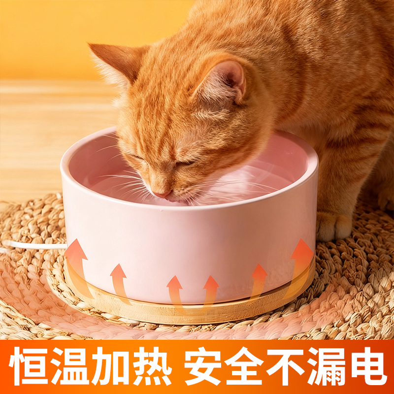橘猫专用恒温猫咪饮水机宠物喝水酸奶机冬天喝水加热器陶瓷水碗