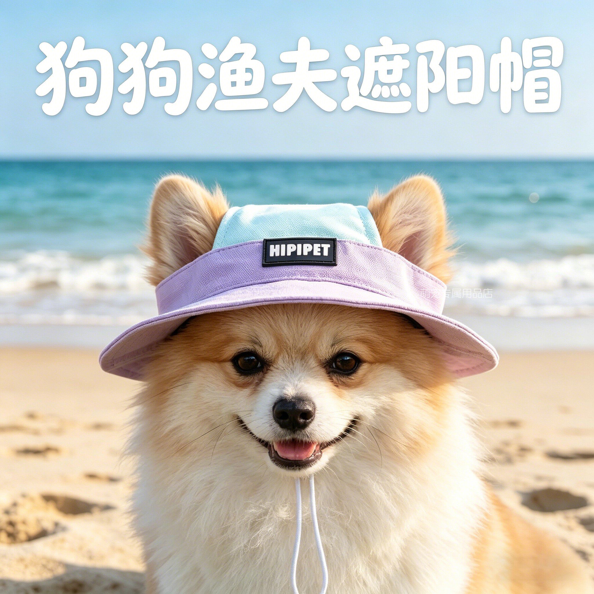 博美专用狗狗帽子小狗宠物狗露耳朵遮阳帽小型犬耳朵透气太阳帽夏