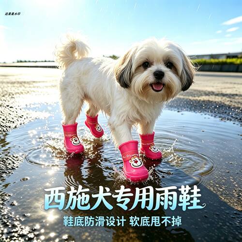 西施犬专用狗狗雨鞋脚套小狗鞋子外出软底甩不掉夏季透气宠物雨靴