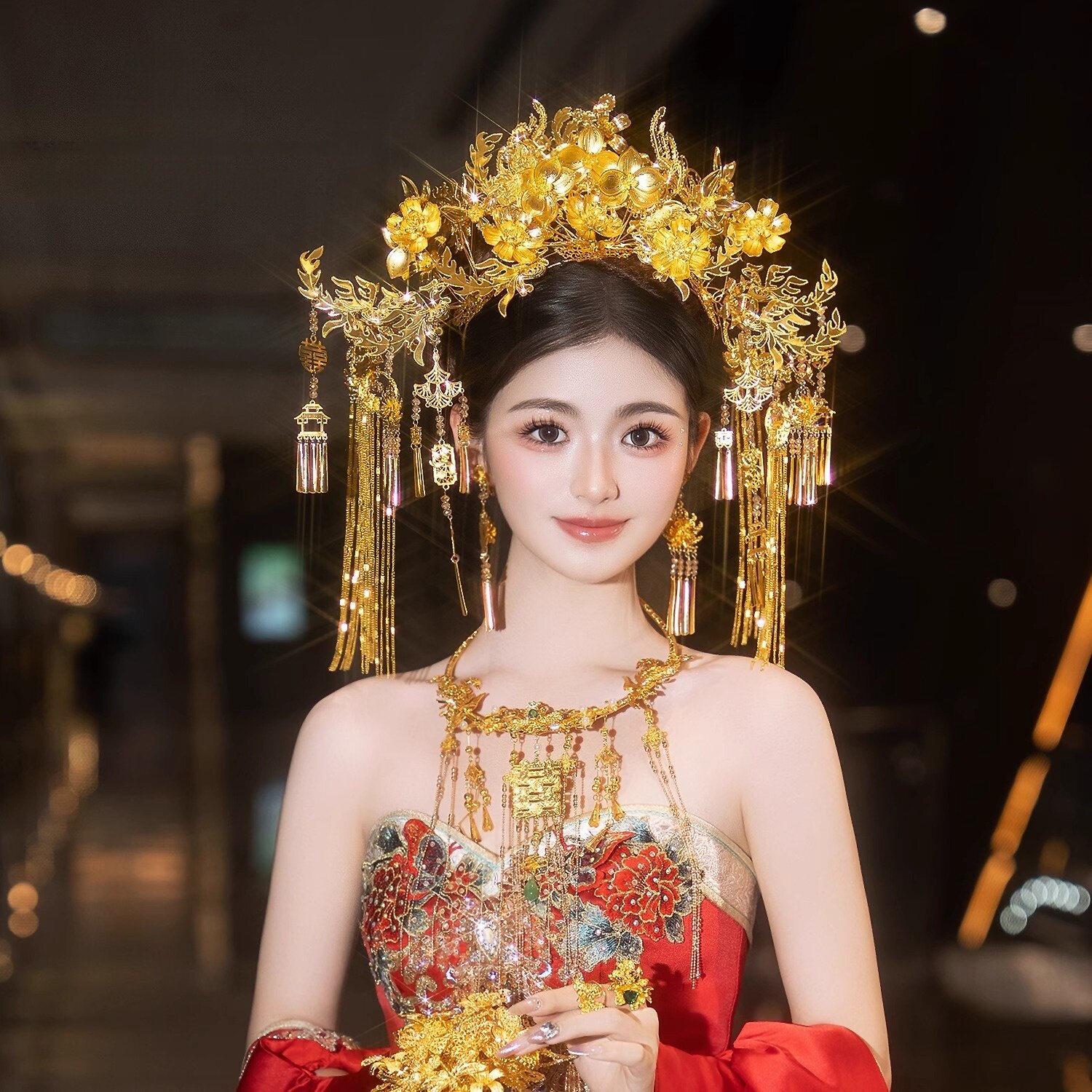 中式秀禾服古装凤冠霞帔发饰