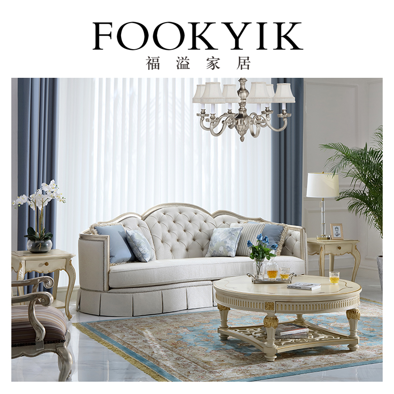 福溢家居 FOOKYIK意式大户型别墅四人位沙发客厅轻奢布艺时尚沙发