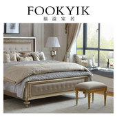 简美软包妆凳 梳妆凳 福溢家居 美国风华尔兹系列梳妆凳实木美式