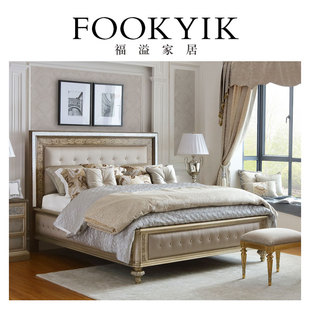 福溢家居 双人床 公主床婚床欧式 FOOKYIK美国风软包床实木床美式