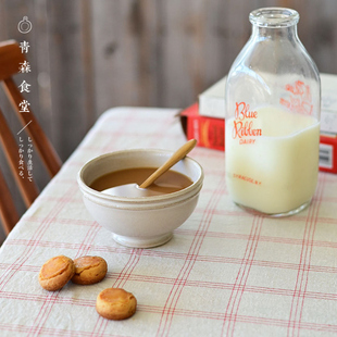 〈青森食堂〉日本studio m'质朴做旧圈纹粗陶茶饭小碗甜品汤饭碗