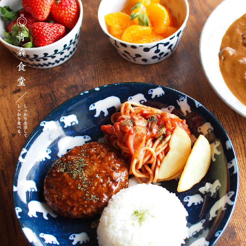 美浓烧可爱北极熊饭碗餐盘