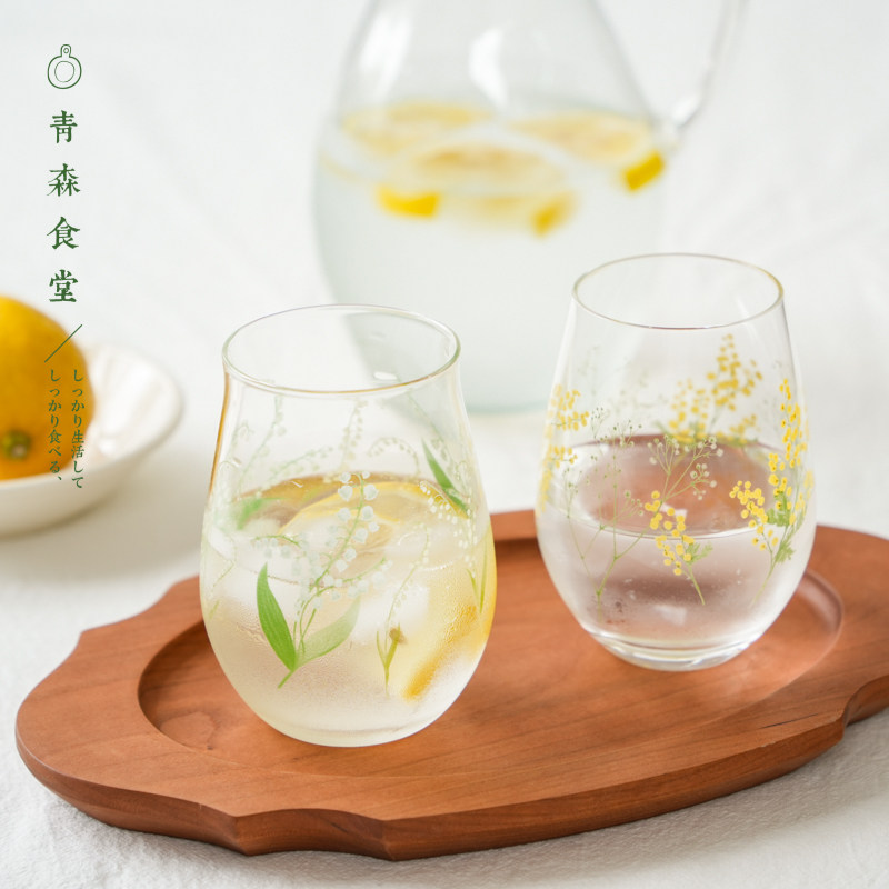〈青森食堂〉日本制东洋佐佐木金合欢铃兰果汁牛奶酒玻璃水杯礼盒