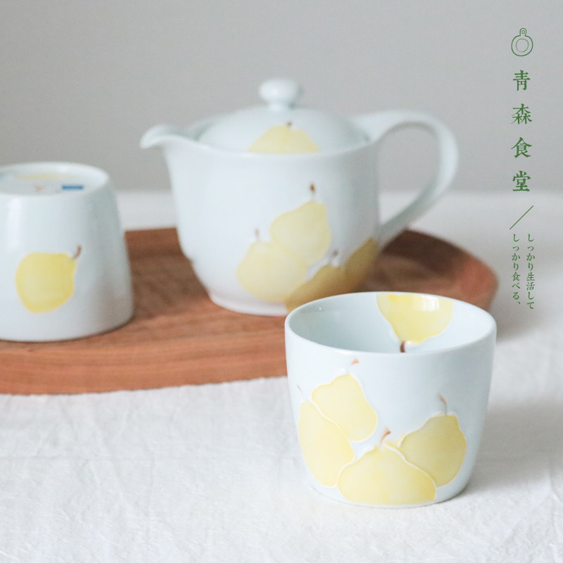 〈青森食堂〉日本制伊万里烧徳七窯梨子猪口杯小碟饭碗叶形盘茶壶