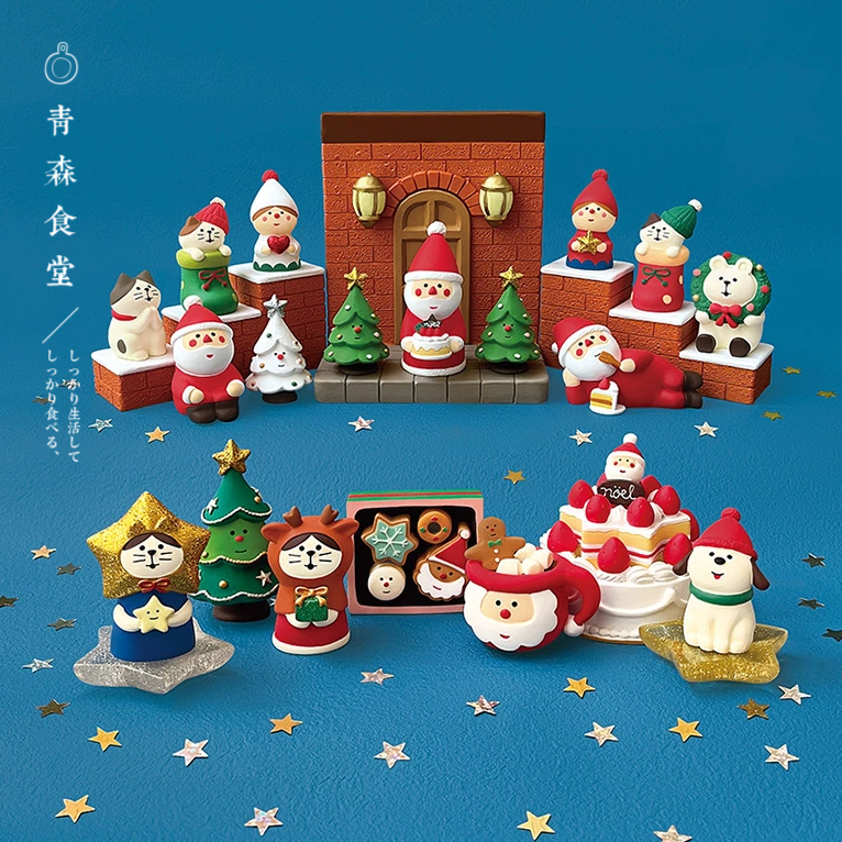 〈青森食堂〉日本正品Decole圣诞节可爱动物甜品树脂装饰节日摆件