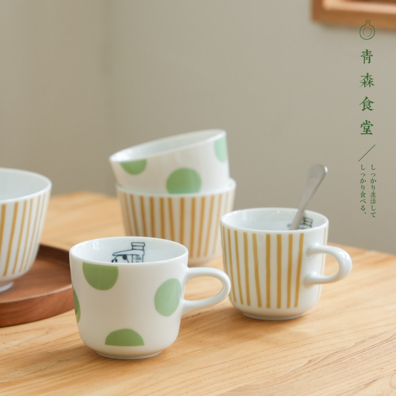 〈青森食堂〉日本制美浓烧可爱毛熊陶瓷马克杯熊猫酸奶饭碗汤丼碗