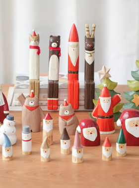 T-lab原木室内圣诞节摆件