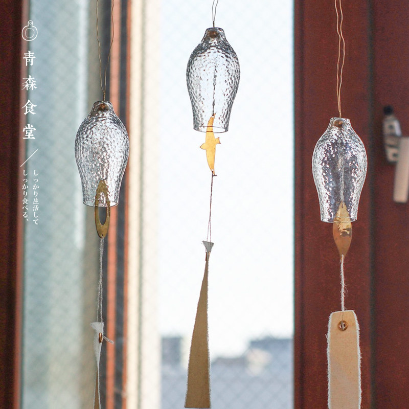 〈青森食堂〉日本入Creer做旧杂货zakka风格轻盈黄铜风铃玻璃挂饰