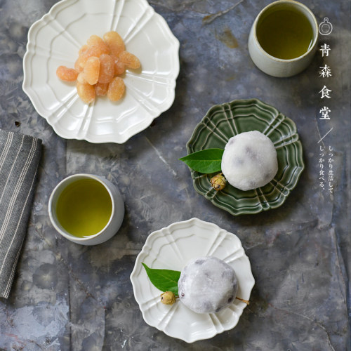 studiom'豆皿取皿陶瓷雪花浮雕