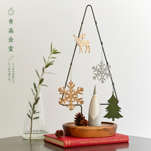 〈青森食堂〉日本入horn 饰 please圣诞树雪花铁艺diy挂饰甜品装